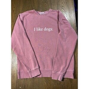 Diogie “I Like Dogs” Red Crewneck Sweatshirt Women’s Size Small 20pit2pit